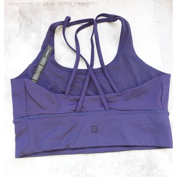 Blue Strappy Sports Bra Medium Unpadded Athleisure Stretch Running Yoga FILA - Picture 1 of 11